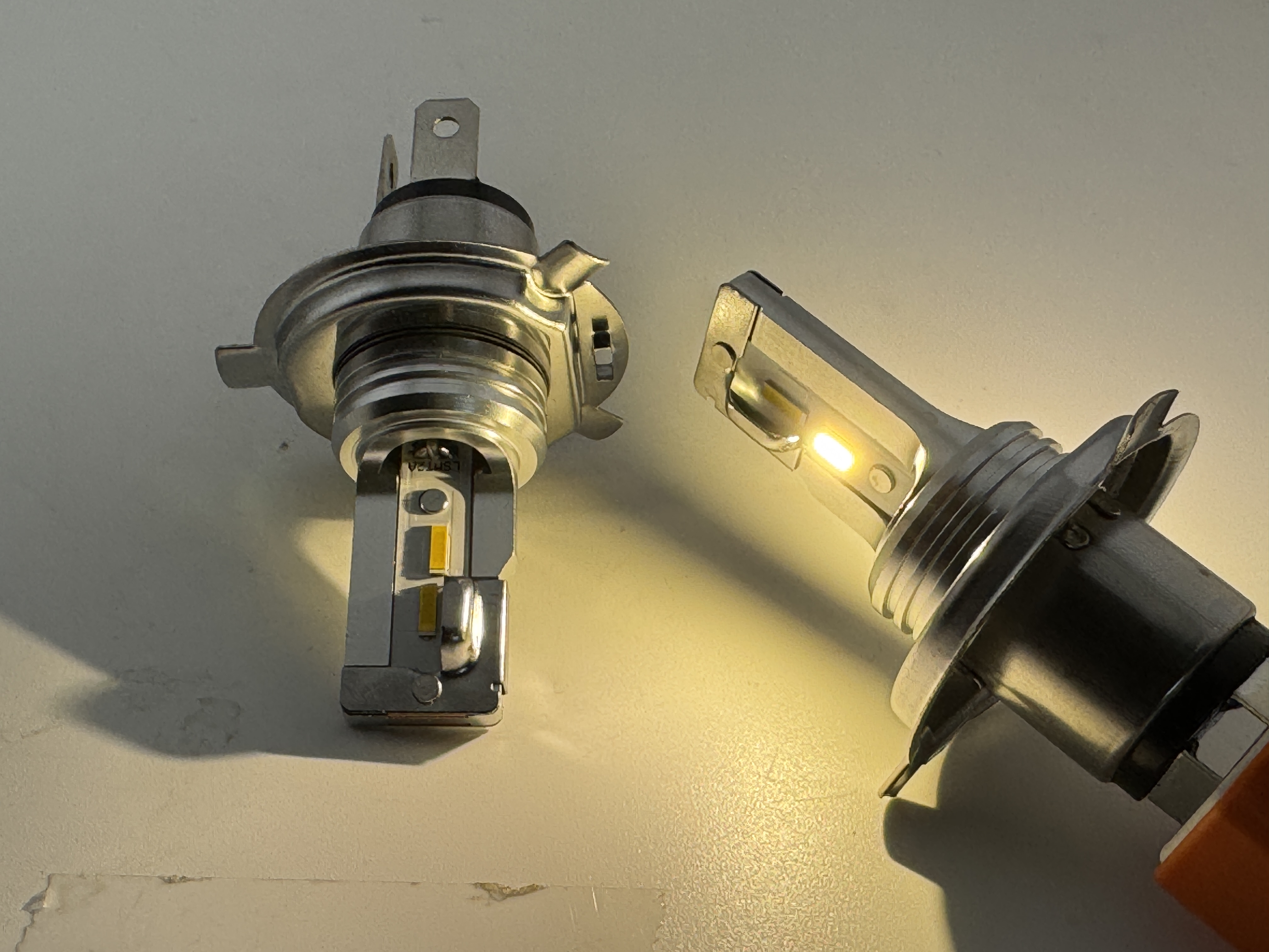 H4 P43T LED headlight Bulb 6 to 9 Volts Non Polarity Dual Filament product 64563