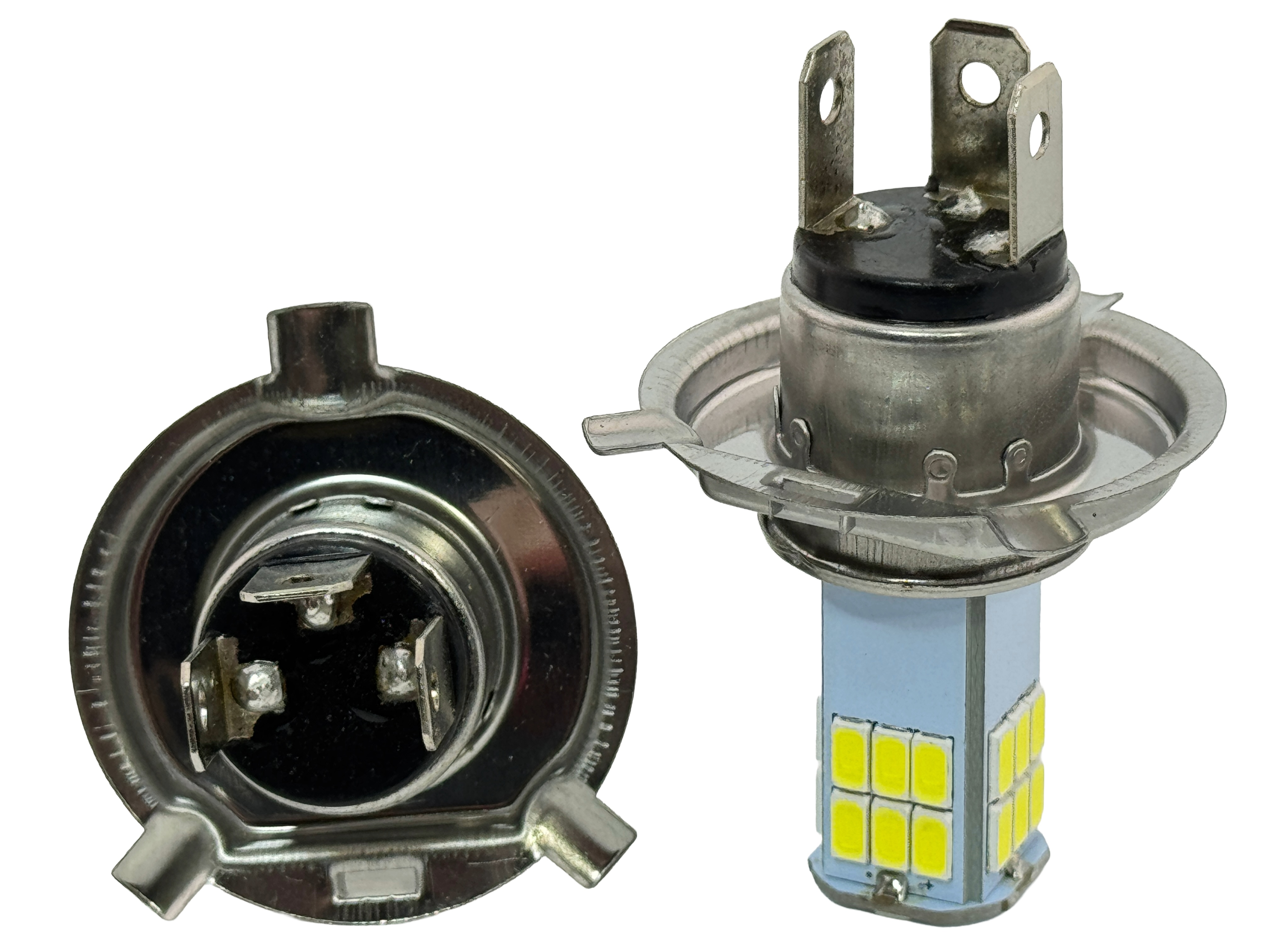 Rebaydo 2pcs LED Headlight H4 Base 6V 30 LED Bulb High and Low Beam