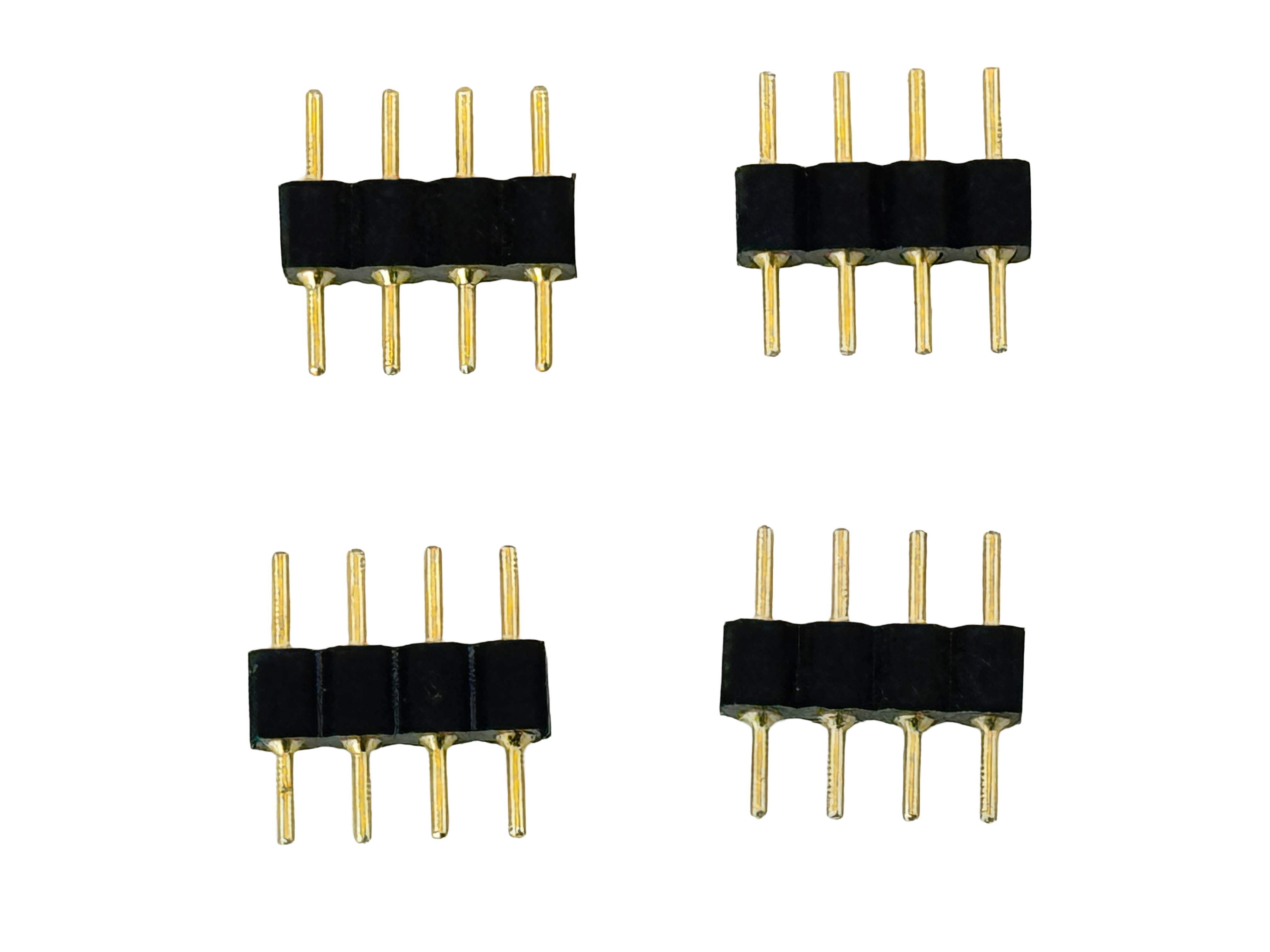 Rebaydo 4pcs Connector 4 Conductor Black Flexible LED Light 