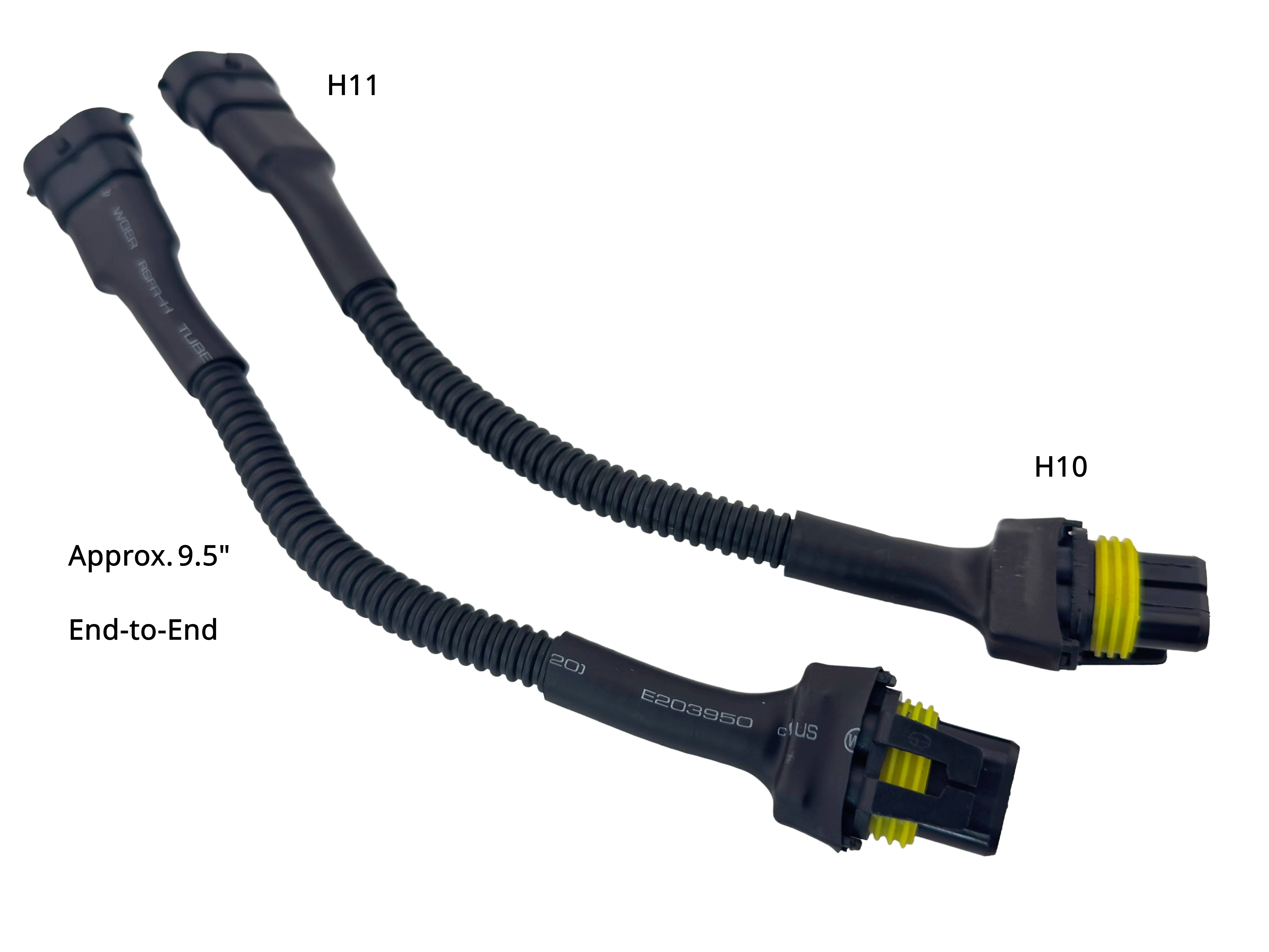 Rebaydo 2pcs H11 male  to H10 female Socket Converter Extension