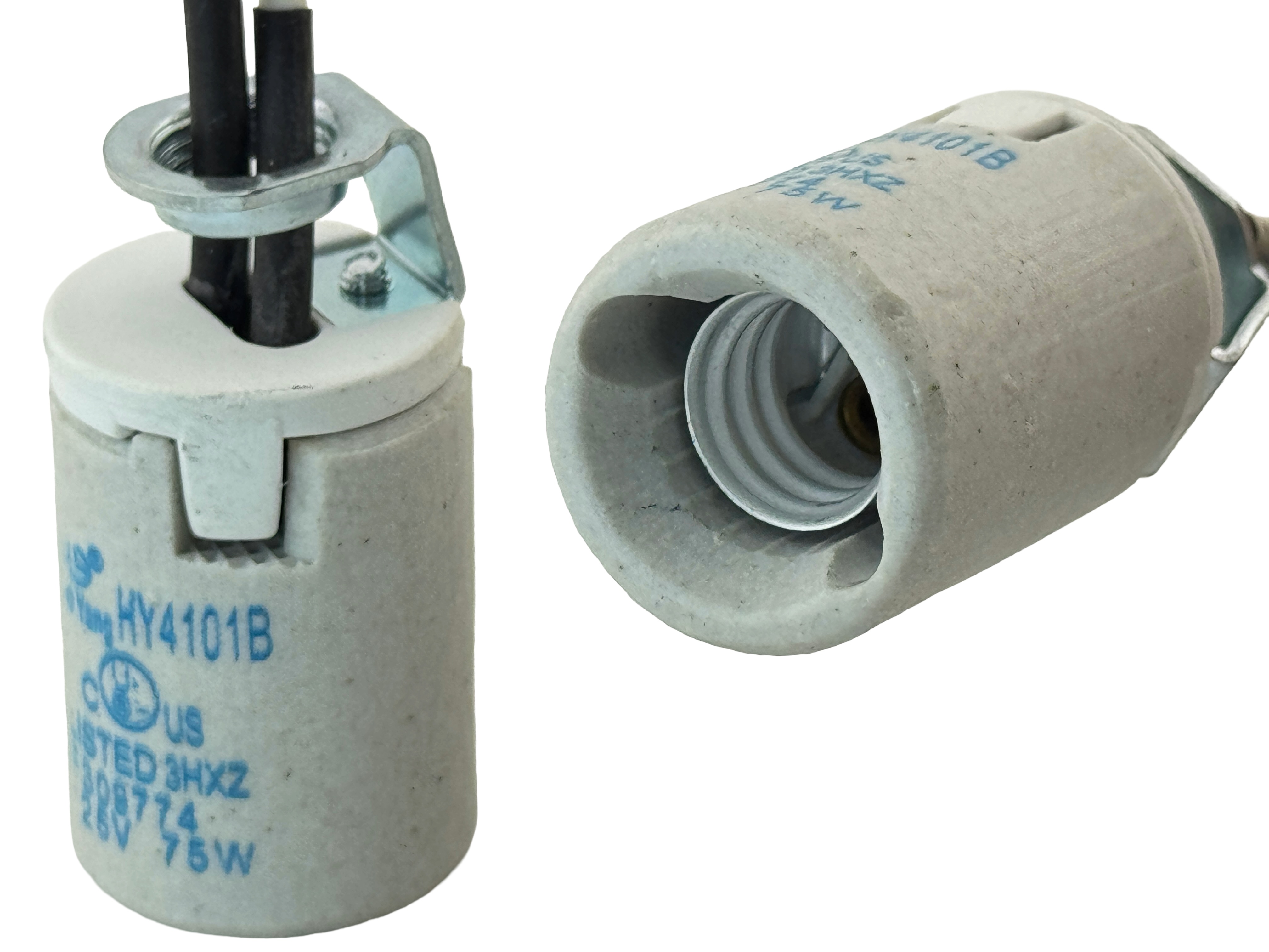 Rebaydo 2pcs E12 Female Socket Ceramic Pigtail with wires