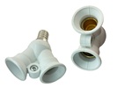 Rebaydo 2pcs E14 Male to Two E14 Female Y Shaped Converter Socket