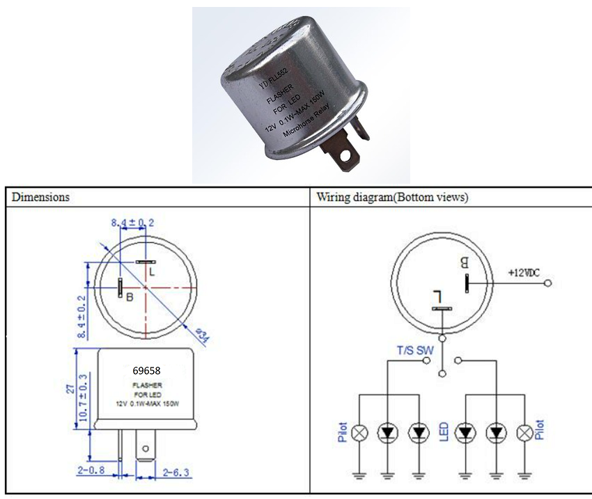 Image of a led compatible round flasher relay