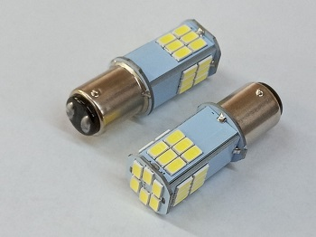 LED Headlight 12 Volt BA15D Base 30 SMD Dual Filament