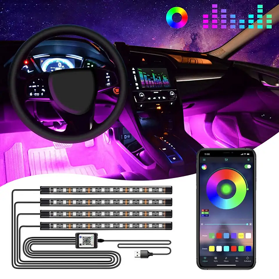 Decorative LED Strip Car Interior Ambient Lights With APP Music product 98645