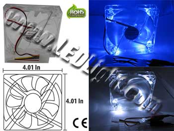 LED Computer Fan 120cm120xcm 4 LEDs 12 Vdc